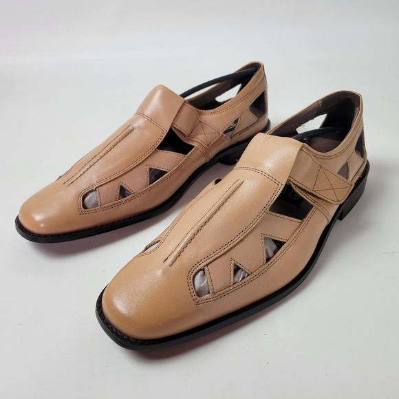 Stacy Adams Valencia Mens 11 M Natural Leather Fisherman Loafers 24640 NEW main image 9